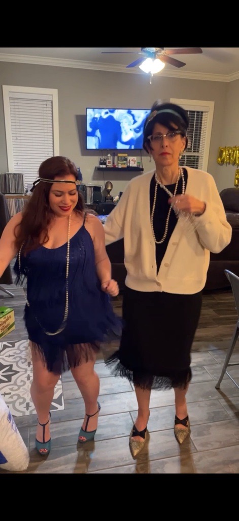 Sharon dancing at a party